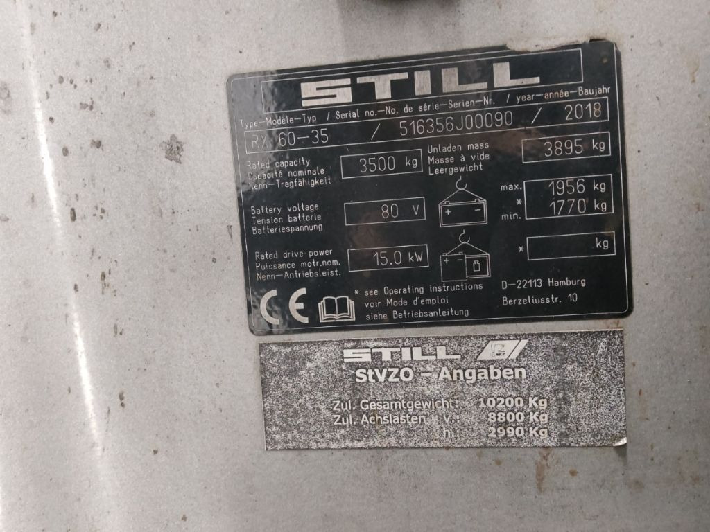 Still RX60-35 - Elektromos targonca: 5 kép. Still RX60-35 - Elektromos targonca: 5 kép.
