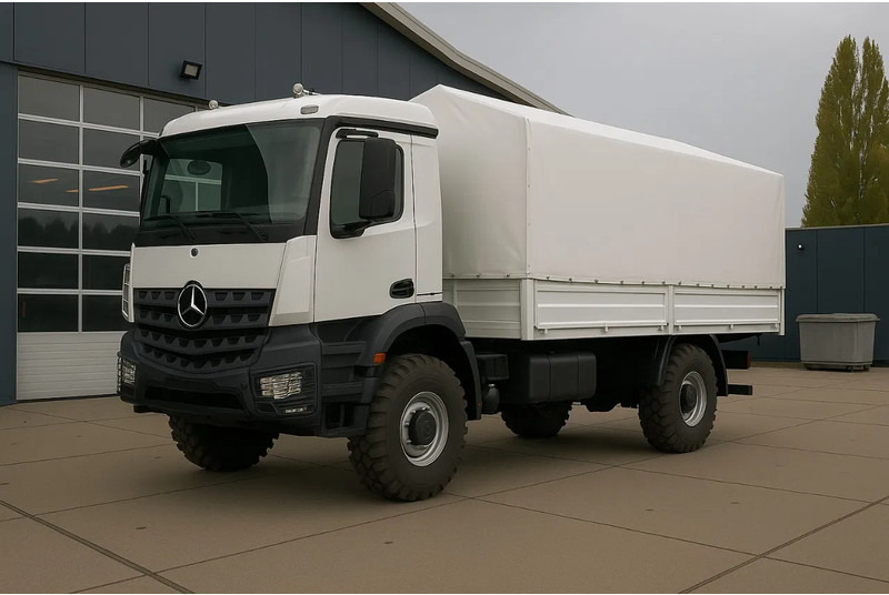Mercedes-Benz Arocs 1836 A 4x4 Cargo Truck - Ponyvás teherautó: 1 kép. Mercedes-Benz Arocs 1836 A 4x4 Cargo Truck - Ponyvás teherautó: 1 kép.