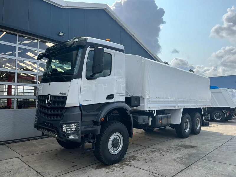 Mercedes-Benz Arocs 3340 A 6x6 Cargo Truck - Ponyvás teherautó: 1 kép. Mercedes-Benz Arocs 3340 A 6x6 Cargo Truck - Ponyvás teherautó: 1 kép.