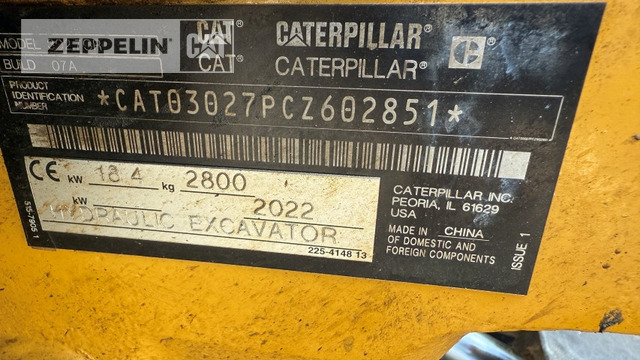 Cat 302.7CR-07 - Minikotró: 5 kép. Cat 302.7CR-07 - Minikotró: 5 kép.