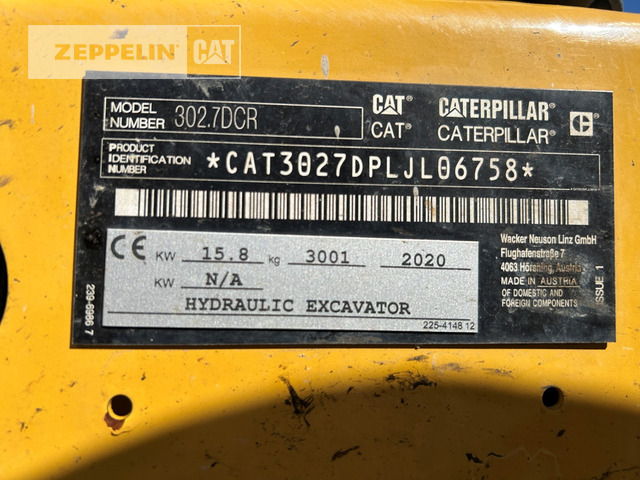 Cat 302.7D - Minikotró: 5 kép. Cat 302.7D - Minikotró: 5 kép.