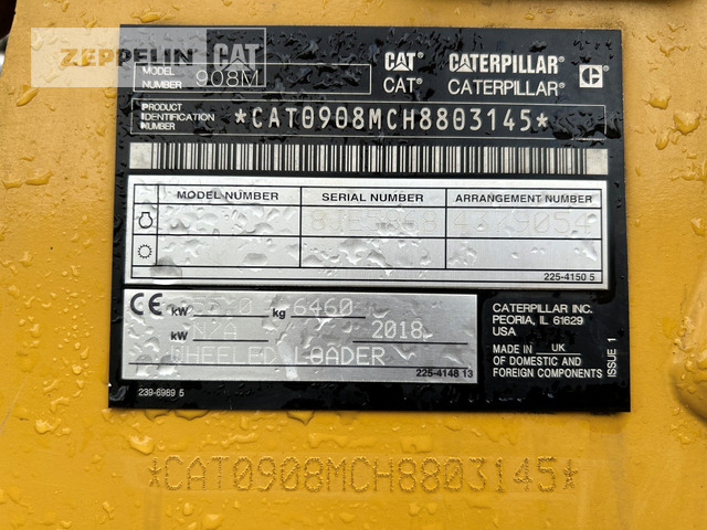 Cat 908M - Gumikerekes homlokrakodó: 5 kép. Cat 908M - Gumikerekes homlokrakodó: 5 kép.