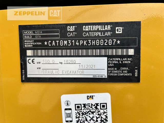 Cat M314-07A - Gumikerekes kotró: 2 kép. Cat M314-07A - Gumikerekes kotró: 2 kép.