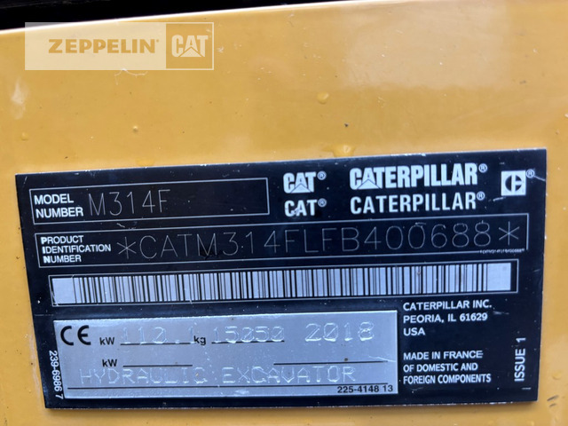 Cat M314F - Gumikerekes kotró: 2 kép. Cat M314F - Gumikerekes kotró: 2 kép.